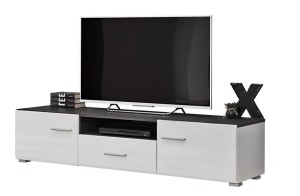 TV-Schrank SOLIDO TWIN  Weiß/Norwegische Kiefer schwarz 
