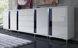 KOMMODE GLAMOUR 280 – WEISS HOCHGLANZ