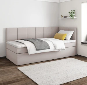 Boxspringbett POLA 90x200 cm BEIGE - ITAKA 46 - RECHTS