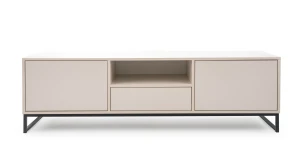 TV-Schrank Genua 160 cm Sandbeige mit Schubladen Push-to-Open modernes Lowboard